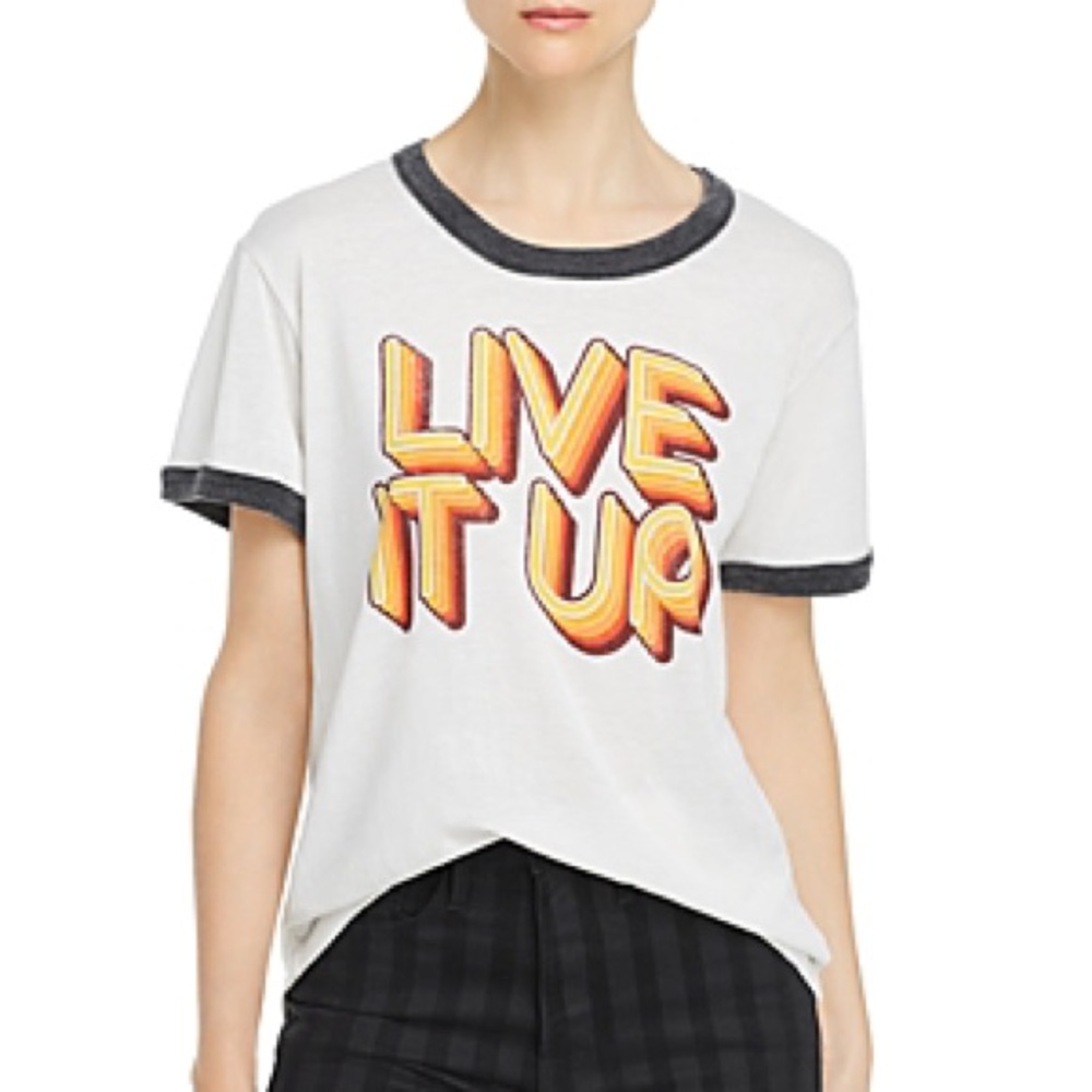 NWT CHASER Live It Up Ringer Tee In Vintage White - Picture 4 of 7